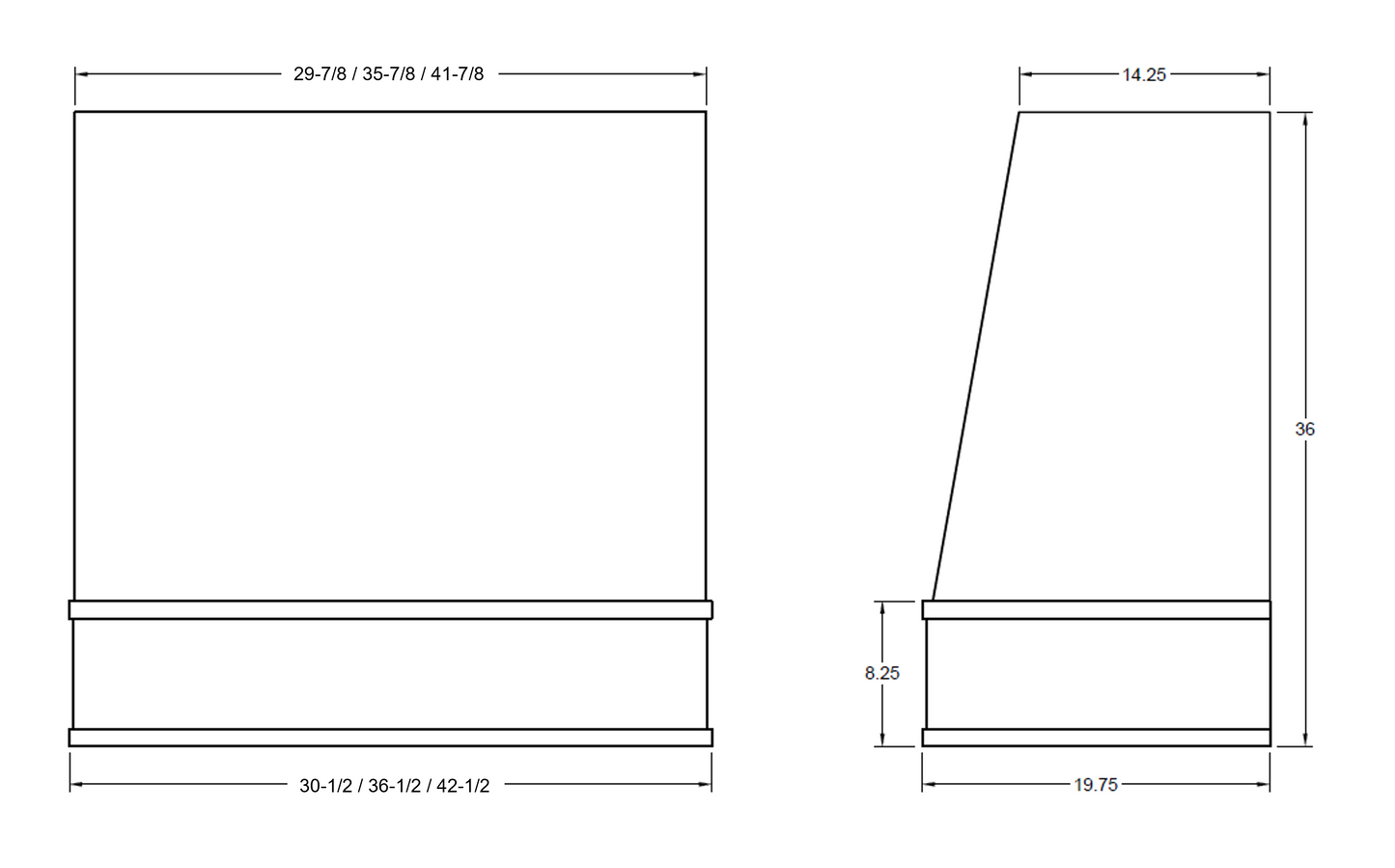 FAST SHIP Blake Range Hood with Strapping - Flat Trim