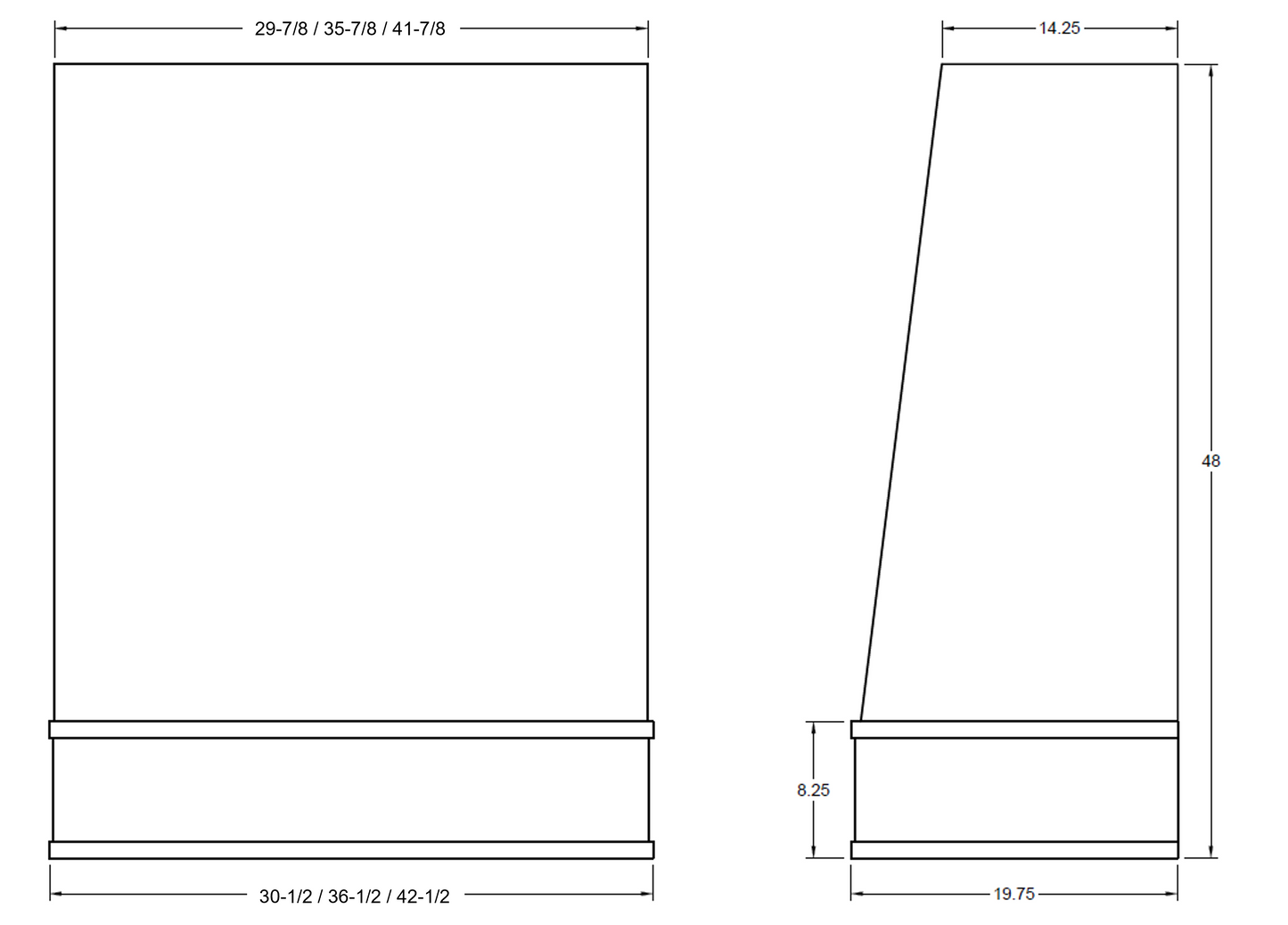FAST SHIP Blake Range Hood with Strapping - Flat Trim