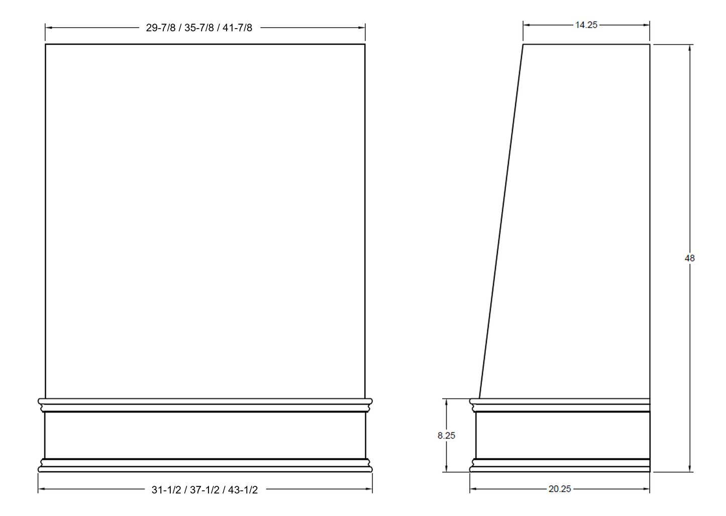 FAST SHIP Blake Range Hood with Strapping - Ogee Trim