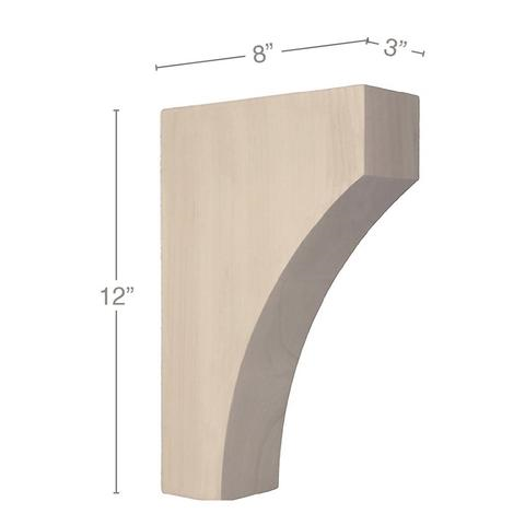 12" Contemporary Large Bar Bracket Corbel, 1 Pair