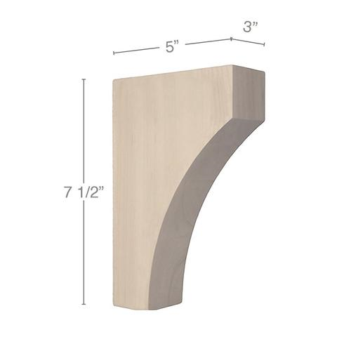 7 1/2" Contemporary Small Bar Bracket Corbel, 1 Pair