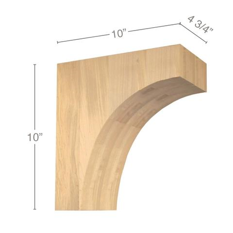 10" Contemporary Overhang Bar Bracket Corbel, 1 Pair