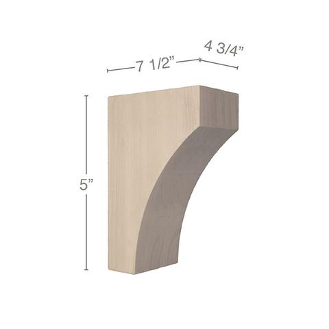 7 1/2" Contemporary Small Bar Bracket Corbel, 1 Pair