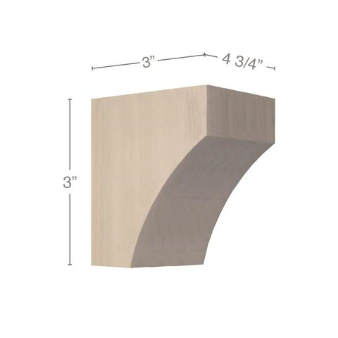 3" Contemporary Petite Bar Bracket Corbel, 1 Pair