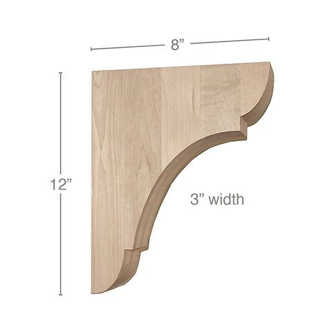 12" Classic Large Bar Bracket Corbel, 1 Pair