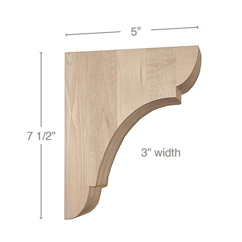 7 1/2" Classic Small Bar Bracket Corbel, 1 Pair