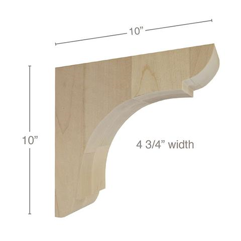 10" Classic Overhang Bar Bracket Corbel, 1 Pair