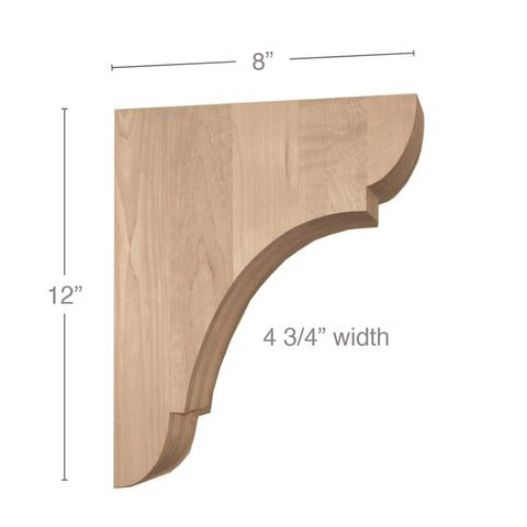 12" Classic Large Bar Bracket Corbel, 1 Pair