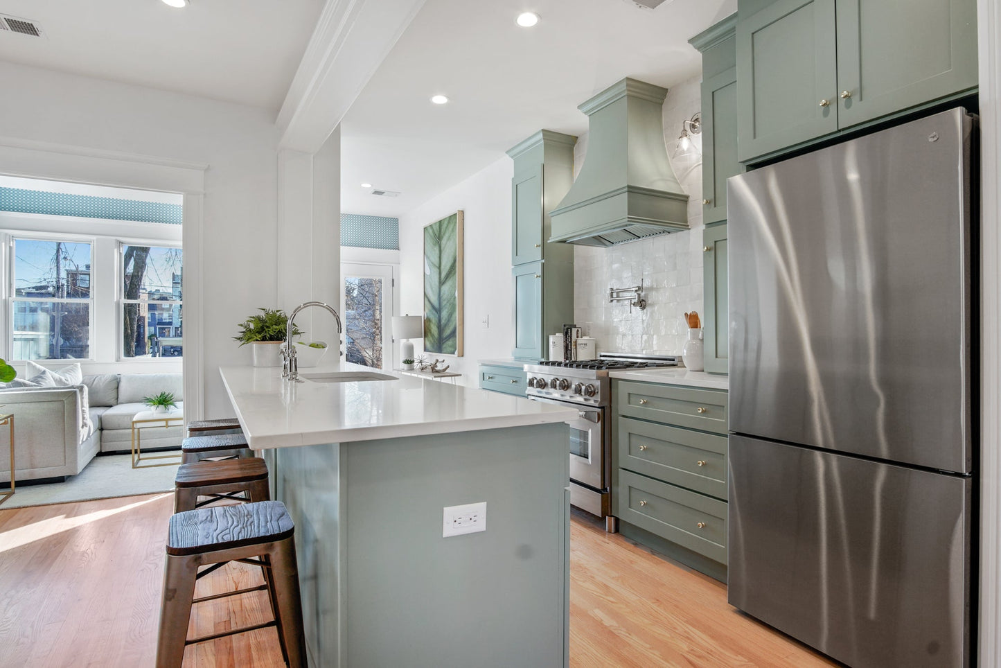 Ashley with Brass Apron Wood Range Hood