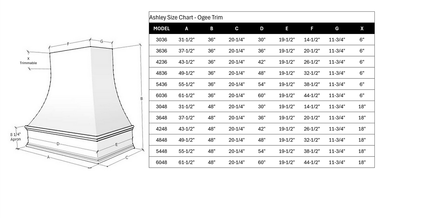 Ashley Wood Range Hood with Corbels