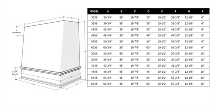 Blake with Brass Strapping Wood Range Hood