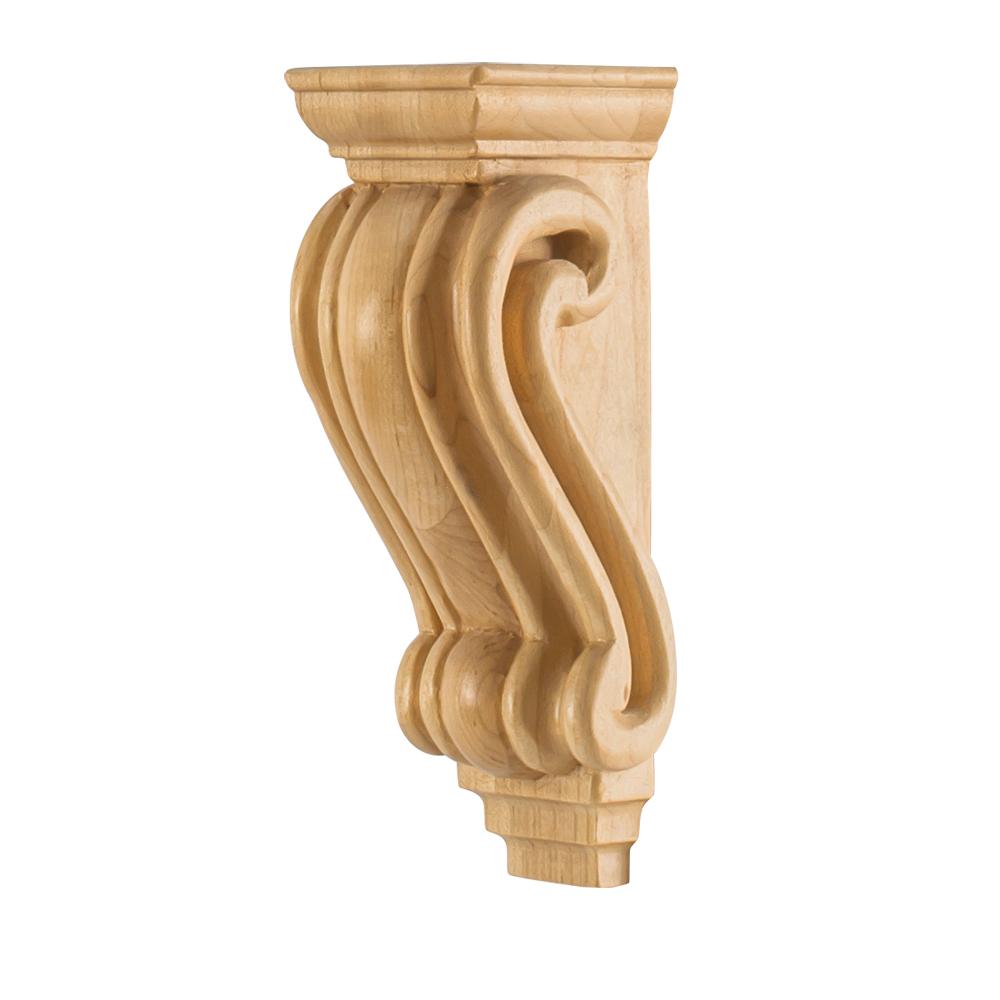 Petite Traditional Wood Corbel 2-5/8" x 2-5/8" x 7", 1 Pair