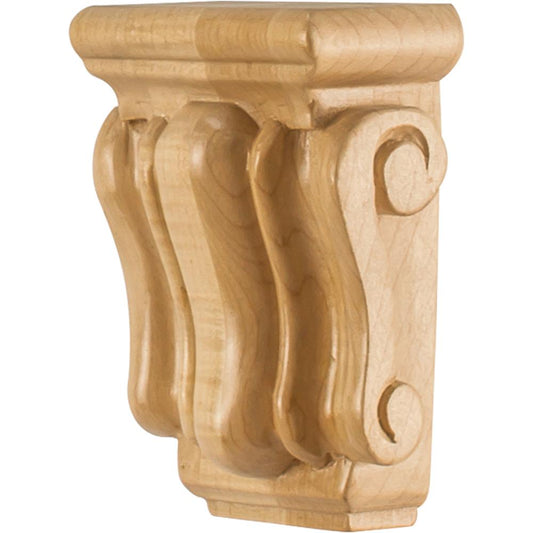 Mini Traditional Wood Corbel 3" x 1-3/4" x 4-1/4", 1 Pair