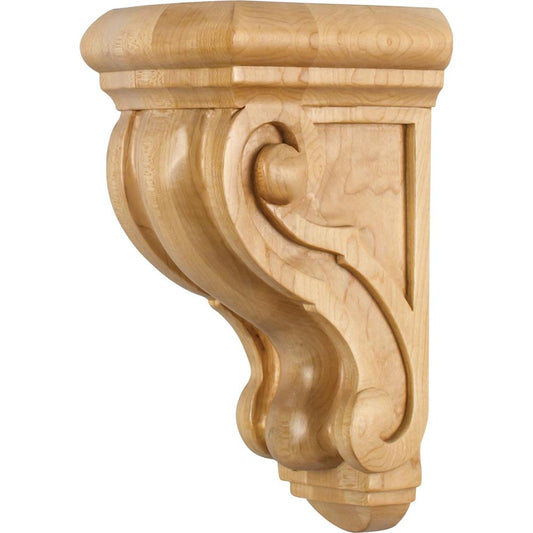 Rounded Traditional Wood Corbel 4-1/2" X 5-3/4" X 9-3/4", 1 Pair