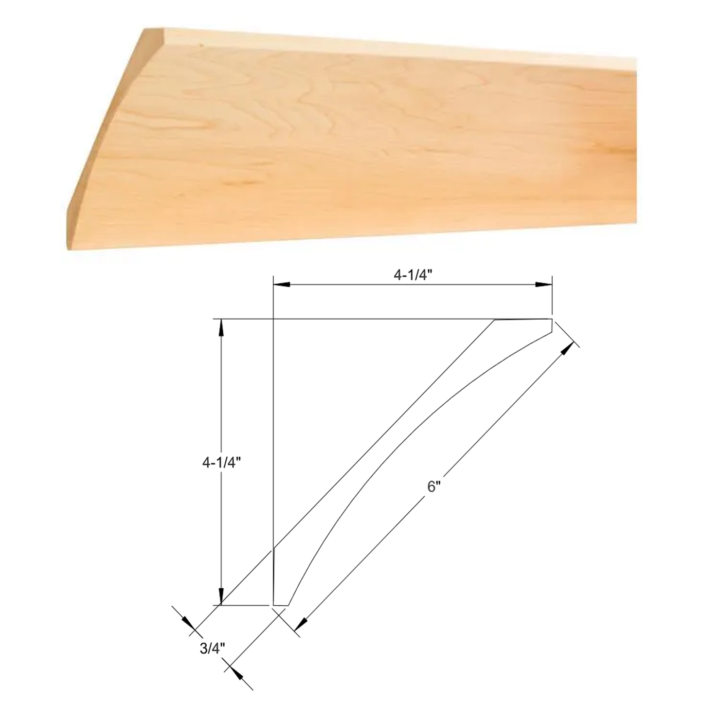 3-PACK Jumbo Cove Crown - 4-1/4" Install Height