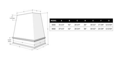 1 FAST SHIP Kelsey Wood Range Hood