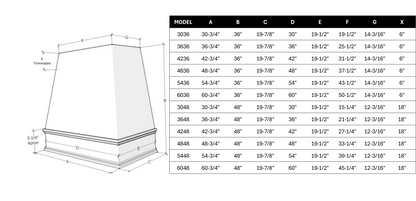 Kelsey with Brass Strapping Wood Range Hood