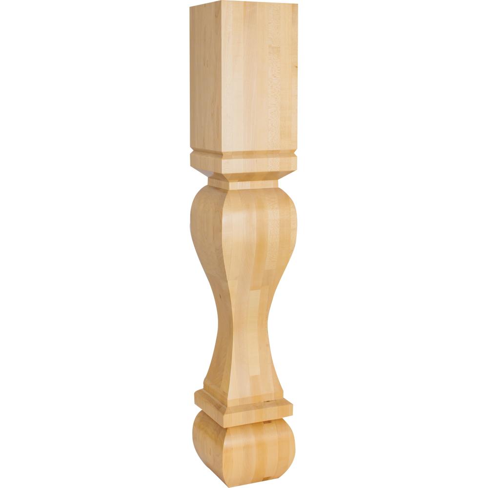 Solid Wood Square Island Post 35-1/2" Tall x Width - 6" Square