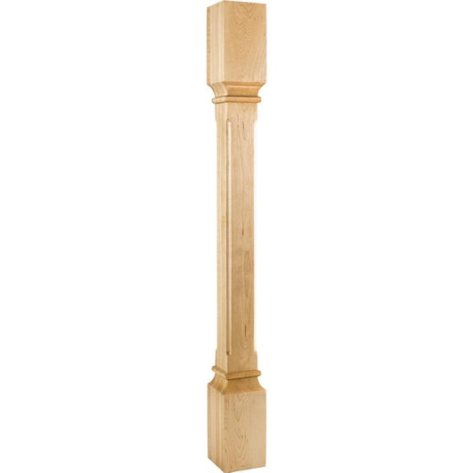 Fluted Corner Modern Wood Post 35-1/2" Tall x 3-1/2" Square