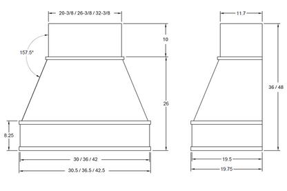 FAST SHIP Riley Range Hood - Flat Trim