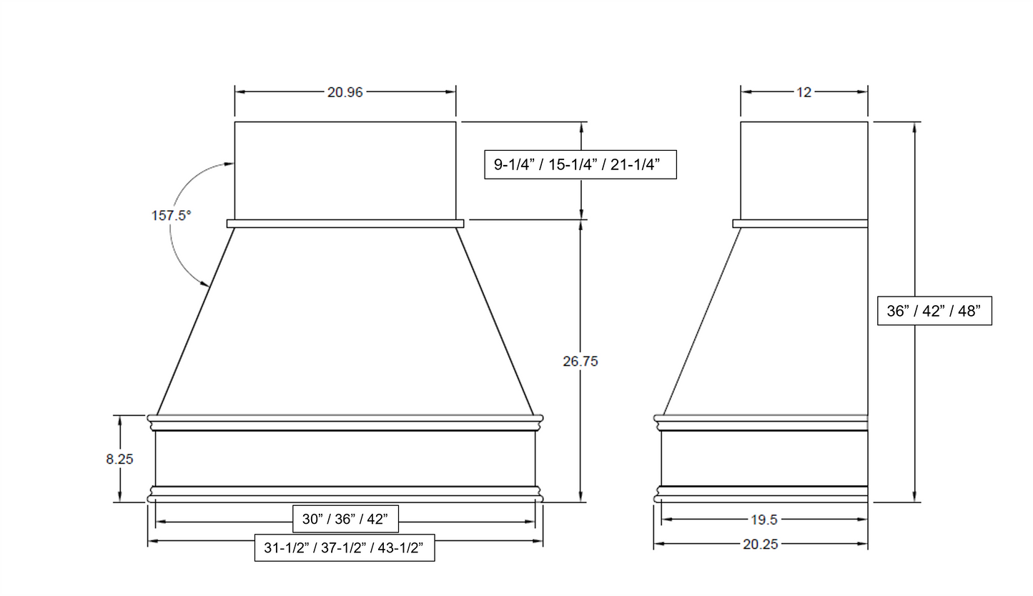 Riley Range Hood - Ogee Trim