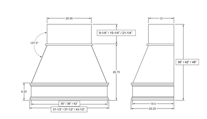 FAST SHIP Riley Range Hood - Ogee Trim