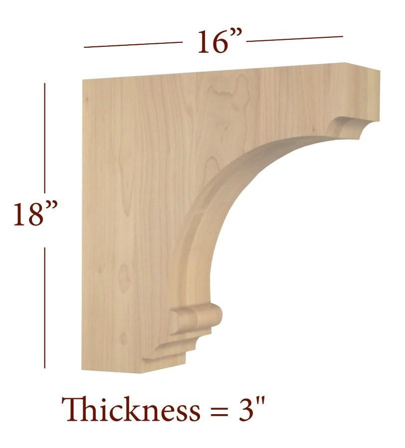 Ashley Wood Range Hood with Corbels - Ogee Trim