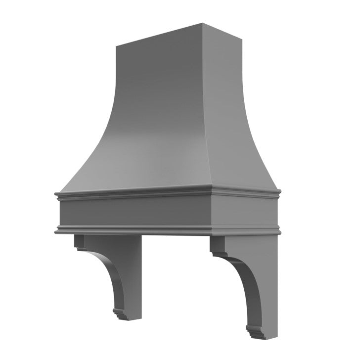 Ashley Wood Range Hood with Corbels - Ogee Trim