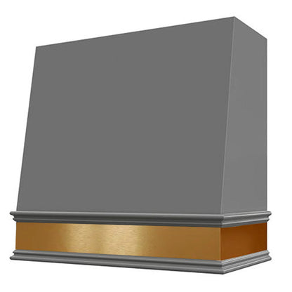 Blake with Brass Apron Wood Range Hood