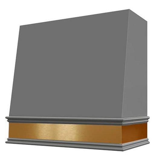 Blake with Brass Apron Wood Range Hood