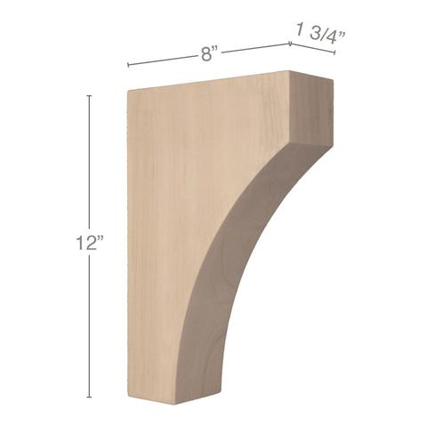 12" Contemporary Large Bar Bracket Corbel, 1 Pair