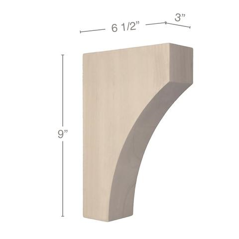 9" Contemporary Large Bar Bracket Corbel, 1 Pair