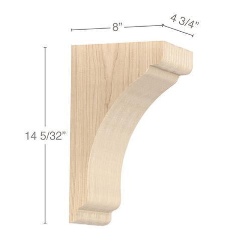 Shaker Large Bar Bracket Corbel  4  3/4"w x 14  5/32''h x 8"d, 1 Pair