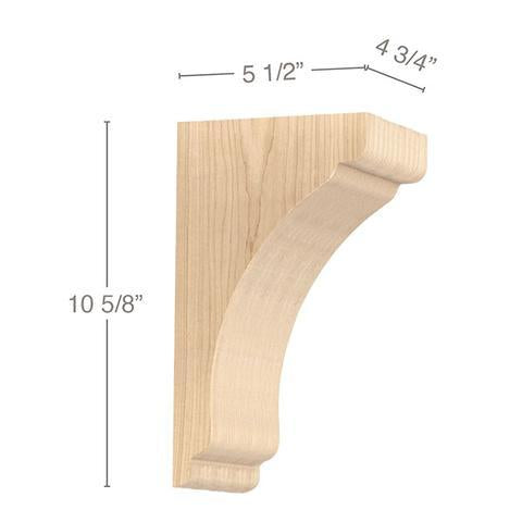 Shaker Medium Bar Bracket Corbel  4  3/4"w x 10  5/8"h x 5  1/2"d, 1 Pair