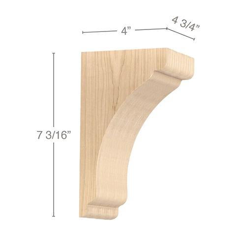 Shaker Extra Small Bar Bracket Corbel  4  3/4"w x 7  3/16''h x 4"d, 1 Pair