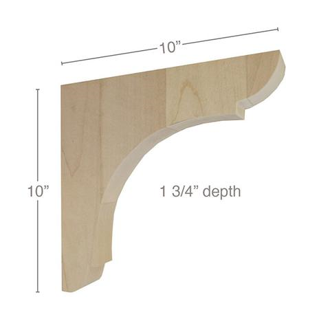 10" Classic Overhang Bar Bracket Corbel, 1 Pair