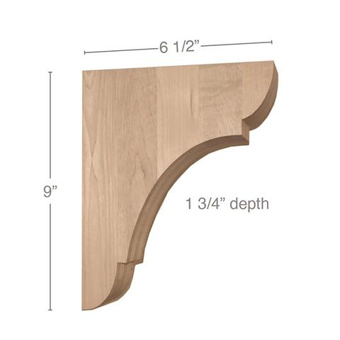 9" Classic Medium Bar Bracket Corbel, 1 Pair