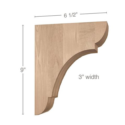 9" Classic Medium Bar Bracket Corbel, 1 Pair