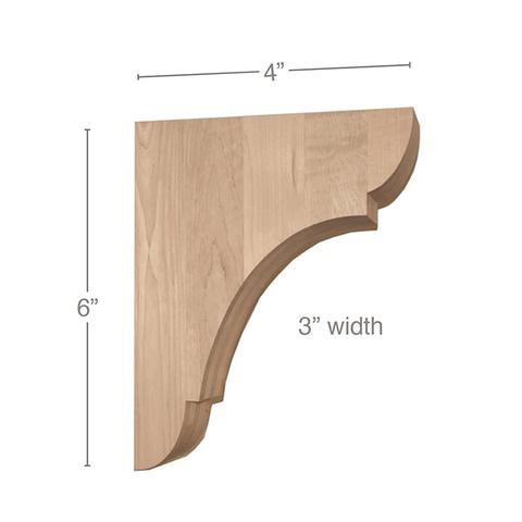 6" Classic Ex Small Bar Bracket Corbel, 1 Pair