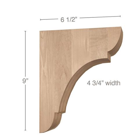 9" Classic Medium Bar Bracket Corbel, 1 Pair