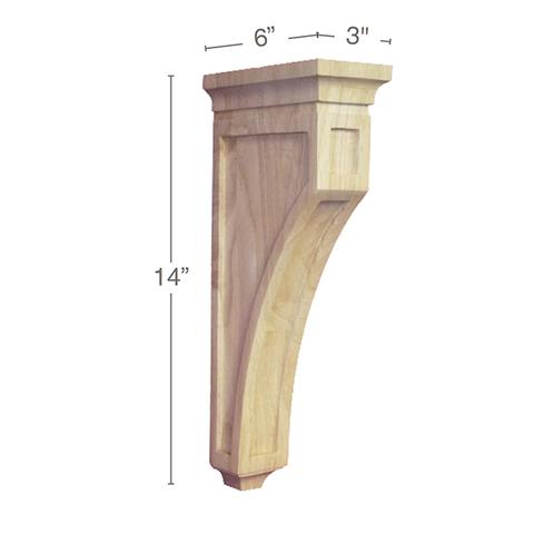 Mission Corbel 3"w x 14"h x 6"d, 1 Pair