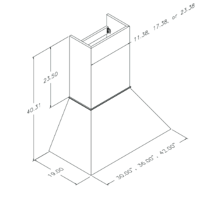 1 BUDGET Euro Wood Range Hood