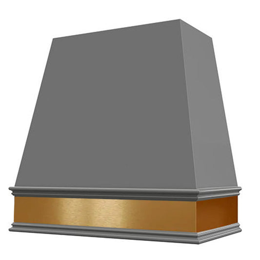 Kelsey with Brass Apron Wood Range Hood