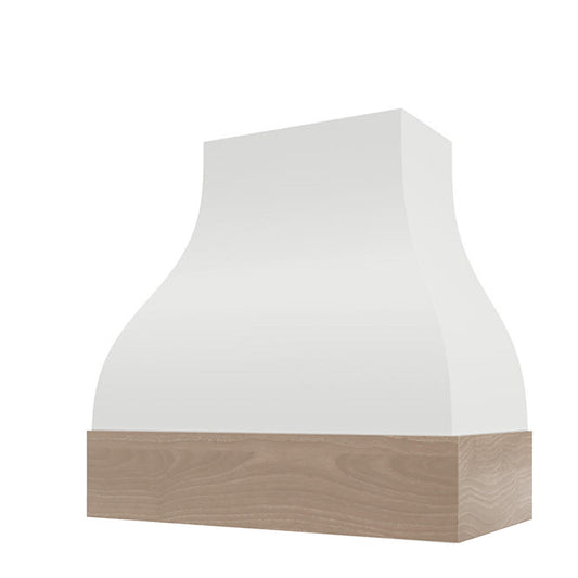 Parker Wood Range Hood with White Oak Apron