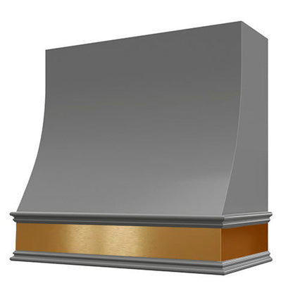 Sidney with Brass Apron Wood Range Hood