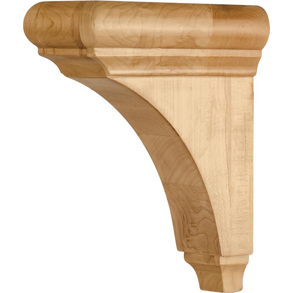 3" x 6-1/2" x 8" Transitional Corbel with Bullnose Cap and Cove Design, 1 Pair