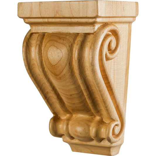 3" x 2-9/16" x 5" Small Traditional Wood Corbel, 1 Pair