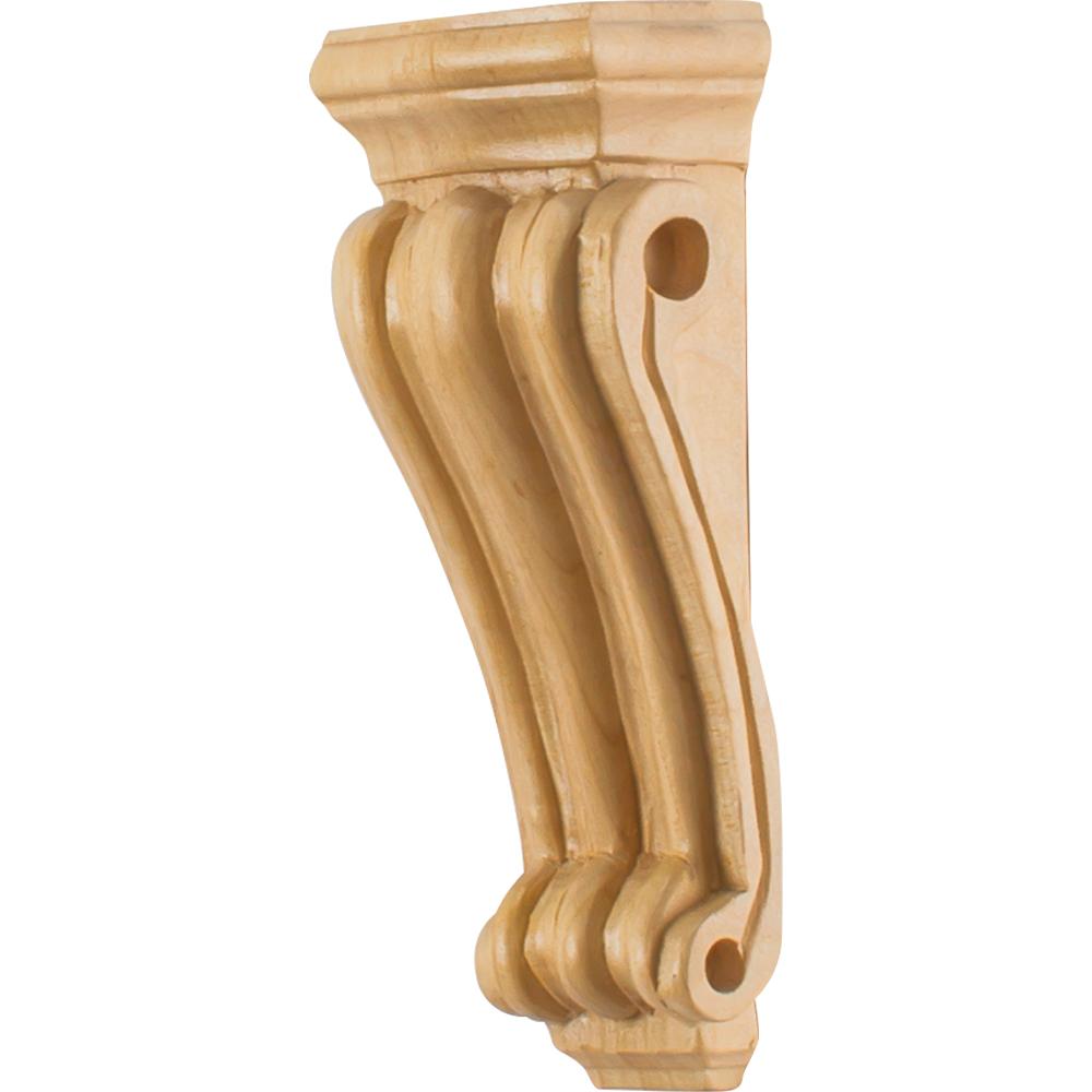 Low Profile Traditional Wood Corbel 2-1/4" x 1-1/2" x 6", 1 Pair