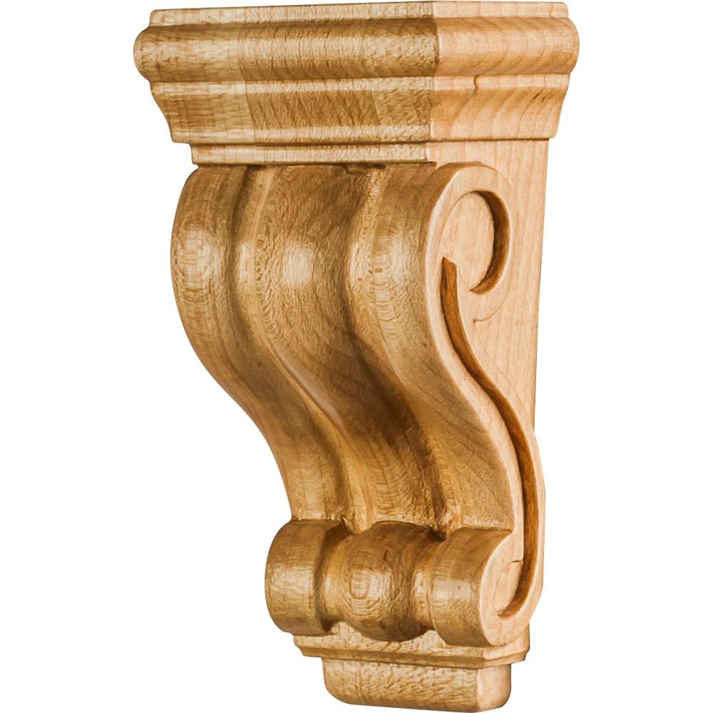 2" X 1-1/2" X 4" Low Profile Traditional Wood Corbel, 1 Pair