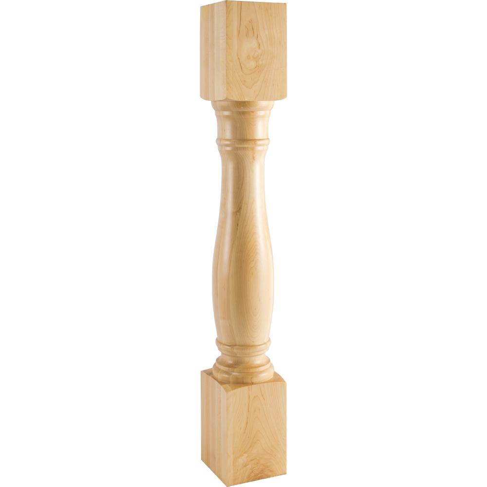 Turned Wood Post  (Island Leg) 35-1/2" Tall x 5" Square